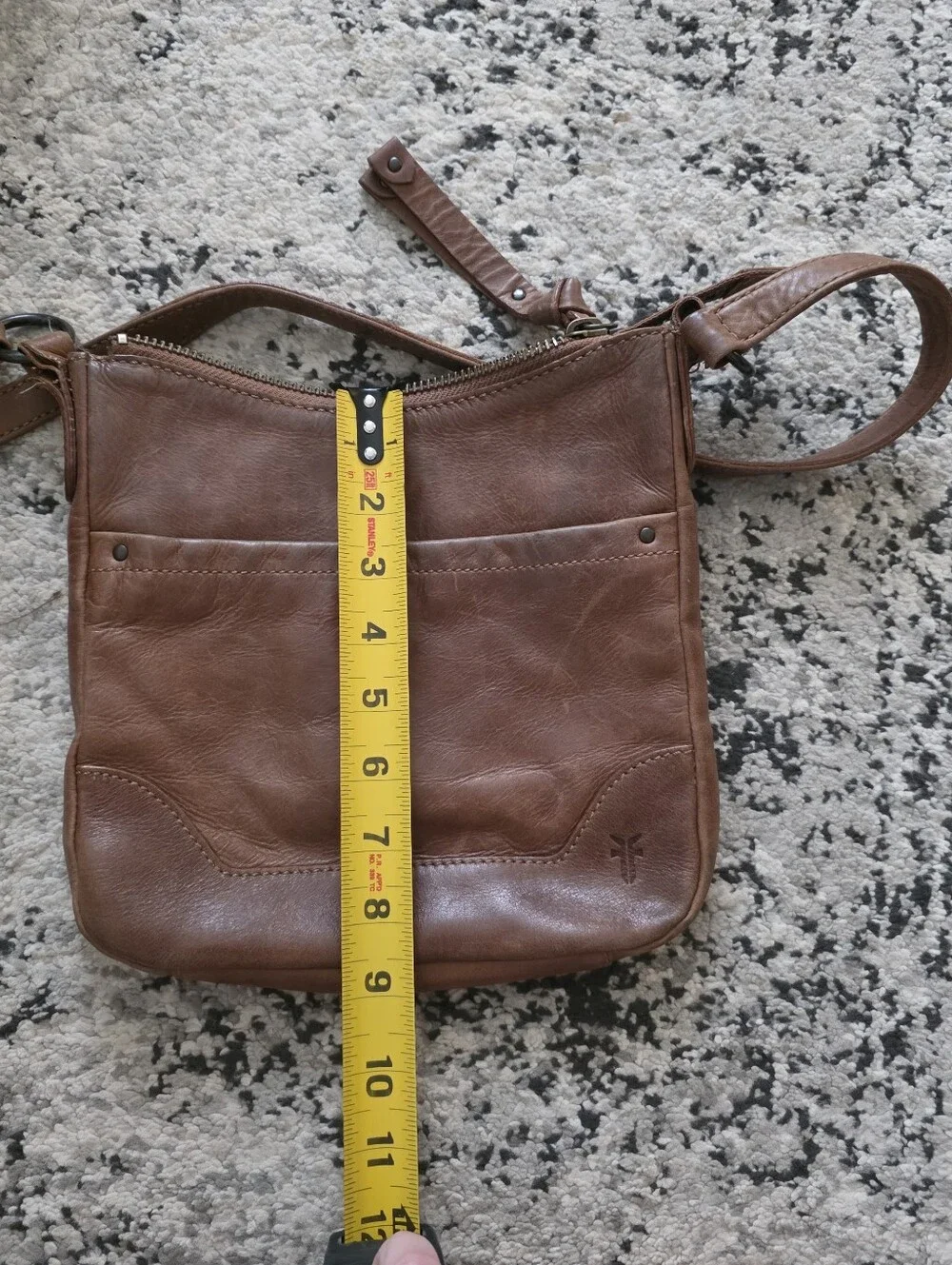 Frye Leather Crossbody Bag Distressed Brown Western Boho Minimalist